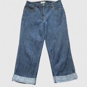 Coldwater Creek Womens Denim Cuffed Casual Vacation Capris-Sz-12